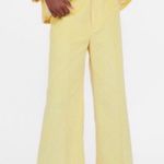 ZARA yellow flare wide leg corduroy pants Photo 0