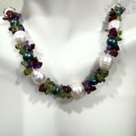 Statement Baroque Freshwater Pearl With Tumbled Amethyst Sterling Silver Clasp White Photo 2