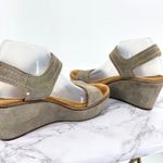 Clarks Artisan Aisley Orchid Suede Leather Wedge Platform Sandals 9M Boho Indie Photo 2