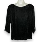 Vintage Crushed Velvet Top 3/4 Sleeves Blouse Semi Photo 1