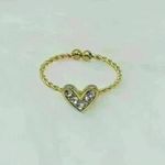 Twisted Love Heart Zircon Ring Gold Photo 2