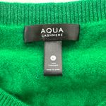 AQUA Cashmere Bright Grass Green Cardigan Size Large Button Front Crewneck Photo 2