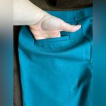 Loft  Teal Blue Straight Leg  Dress Pants Pockets Front & Back  Sz 4  61% Cotton Photo 4