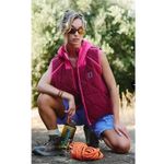 Free People  Movement Recreation Reversible Hooded Puffer Vest Sour Cherry Medium Photo 1