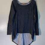 Beldini Belldini High Low Knitted Tunic Pearl Button Blouse Women Size Large Dark Grey Photo 0