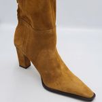 ZARA suede tan camel heeled ancle boots heels Photo 3