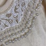 Fully fashion wool and rabbit blend pearl embellished pullover ladies sweater Size M Photo 3