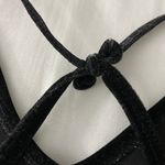 Brandy Melville Black Velvet V Neck Crop Top Photo 4