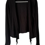 prAna Black Tie Front Open Cardigan Lightweight Cotton Blend Women's L Photo 0