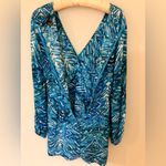 Forever 21 Blue and White Patterned long sleeve romper Photo 6