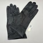 VTG Leather Gloves Black Embroidered Pure Silk Lined Made in France XS 7 NOS Photo 0