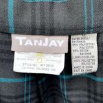 Vintage Tanjay Grey Blue Plaid Trousers Pants Size 12 Gray Photo 5