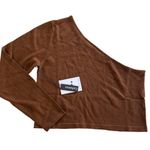 Callahan Sweater Womens Medium Lora Rootbeer Brown One Shoulder Knit‎ Top Photo 1