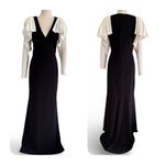 Tadashi Shoji Black/White Long Sleeve Dress Black Tie Gala Formal Holiday sz M Photo 1