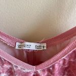 ZARA Pink Sleeveless Velvet V-neck Cami Top with Spaghetti Straps Womens Size M Photo 1