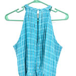 Calvin Klein  size 2 blue‎ plaid sleeveless dress wrap style gingham tie waist Photo 3