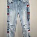 Driftwood Womens Jackie High Rise Slim Leg Embroidered Jeans Size 27 Photo 1