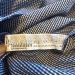 ZARA Women  Cropped Gingham Blouse XS Blue Black White Bow Sleeve Off Shoulder Photo 8