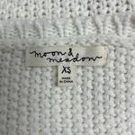 Anthropologie Moon & Meadow XS White Twist Front Sweater VNeck Long Sleeve Cozy Photo 4