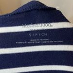 Motherhood Maternity Navy and White Striped Long Sleeve V Photo 5