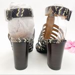 Vionic  Perk Sami Leather Caged Heeled Sandals: Black Boa Snakeskin Photo 5