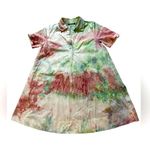 Dyers Hand Tie Dyed White Tee Shirt Swing Dress Cotton Side Seam Pockets XS Photo 11