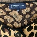 Jones New York Leopard Print Knit Cardigan Sweater Size Small S Button Down Photo 3