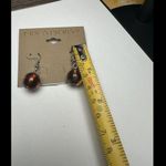 Erica Lyons Glass Brown Amber Shade Bead Beaded Pierced Dangle Drop Earrings NWT Silver Photo 1