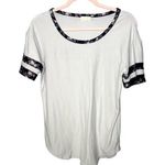 Ultra Flirt Super Soft Pajama Top with Floral Edging Size Medium Purple Photo 0