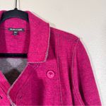 Eileen Fisher  Magenta Pink Wool Double Breasted Jacket Womens M Fall Pea Coat Photo 8