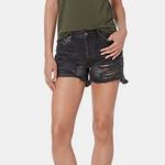 Free People We The Free Maggie Jean Shorts Montero Black Destroyed Wash Size 27 Photo 7