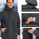 Men's Tactical Jackets with Hood Winter Fleece Hiking Hunting Coats Multi Pockets Photo 3