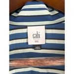 CAbi Women’s 2XL Zip-Up Blue & Black Striped Peplum Sleeveless Collard Blouse wi Photo 4