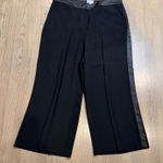 PURE COLLECTION Black Wide Leg Satin Stripe Trouser Pants Women US 14 16 Size undefined Photo 0