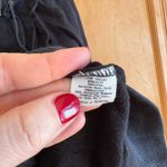 LUX Black Zip Up Hoodie Jacket Drawstring Waist Pleated Front Women's Photo 2