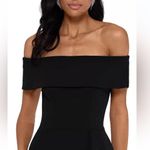 Betsy and Adam  Black Asymmetrical Ruffled Maxi Dress Strapless Women’s Gown Ruffle Photo 5