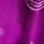 Alfani  Purple White Patterned Faux Wrap Split Neck Sleeveless Blouse Size M Photo 3