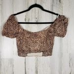 Lulus NWT Fiercely In Love Leopard Print Tie Front Crop Top Women's Size Small Photo 10