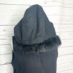 Dorothy Perkins Black Faux Fur Lined Hooded Zip Up Vest Size Medium Photo 5