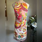 Nicole Nicole Miller pink green yellow beaded boho cottage core pasley dress 4 Photo 2