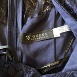 Guess  Floral Mix Lace Dress Solid Navy Blue Long Sleeve Mini Party Bodycon 0 Photo 4