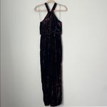 Aidan Mattox Printed Velvet Halter Gown Size 0 Evening Formal Gala Holiday Glam💚 Black Photo 7