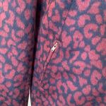 LOFT Maroon and Navy Blue Cheetah Leopard Print Coat Women’s XS Extra Small Red Photo 2