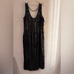 Laurence Kazar Lawrence kazar 100%silk vintage sequin NWT DRESS Size large in black Photo 2