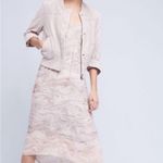 Anthropologie  Hei Hei Itinerary Cream Linen Blend Quilted Bomber Jacket Sz M Photo 1