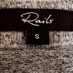 Rails  Leigh Oversized Dropped Shoulder Top Sweater Women's Small Gray Velvet Tie Photo 5