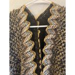Handmade Crochet Shawl Black & Brown Zig Zag Pattern Boho Wrap Size L Photo 4