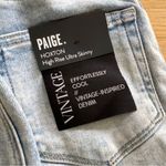 Paige  - Cindy Raw Hem Indigo Velvet Rose High Rise Jeans Ultra Skinny Photo 4