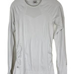 Athleta Womens Long Sleeve Side Rouched White Running Shirt Size XS Thumbholes Photo 0
