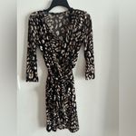 BCBGMAXAZRIA Zaria Wrap Dress Leopard Print Tie Waist 3/4 Sleeve Size S Photo 7
